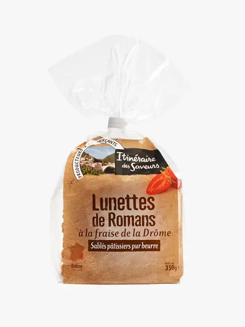 Biscoitos Lunettes de Romans morango 350G