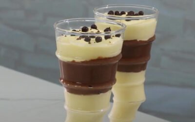 Verrine de Chocolate Branco e amargo