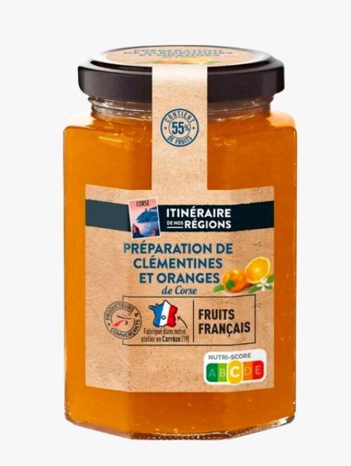 Geleia Tangerina e Laranja da Corse 315g - Itinéraire de Nos Régions