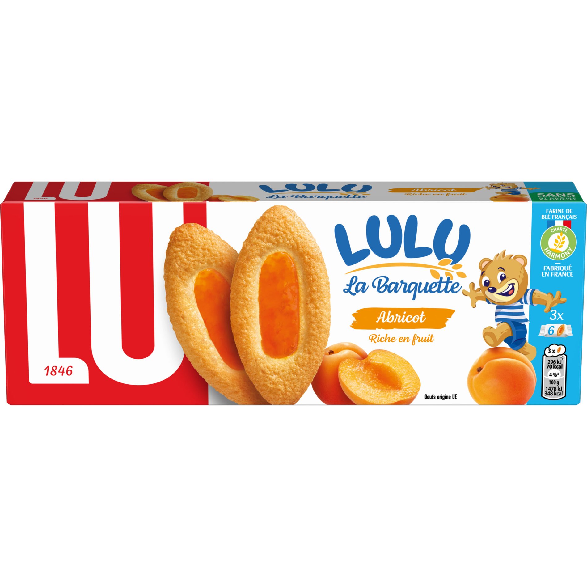 Biscoito Lulu La Barquette Damasco – 120 g – LU