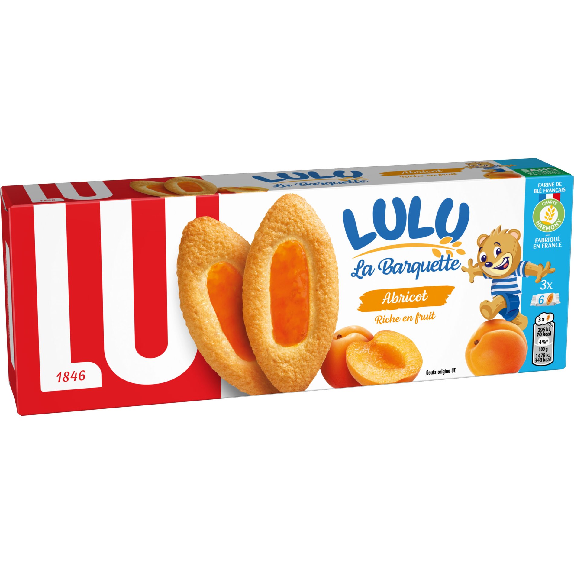 Biscoito Lulu La Barquette Damasco – 120 g – LU - Imagem 3