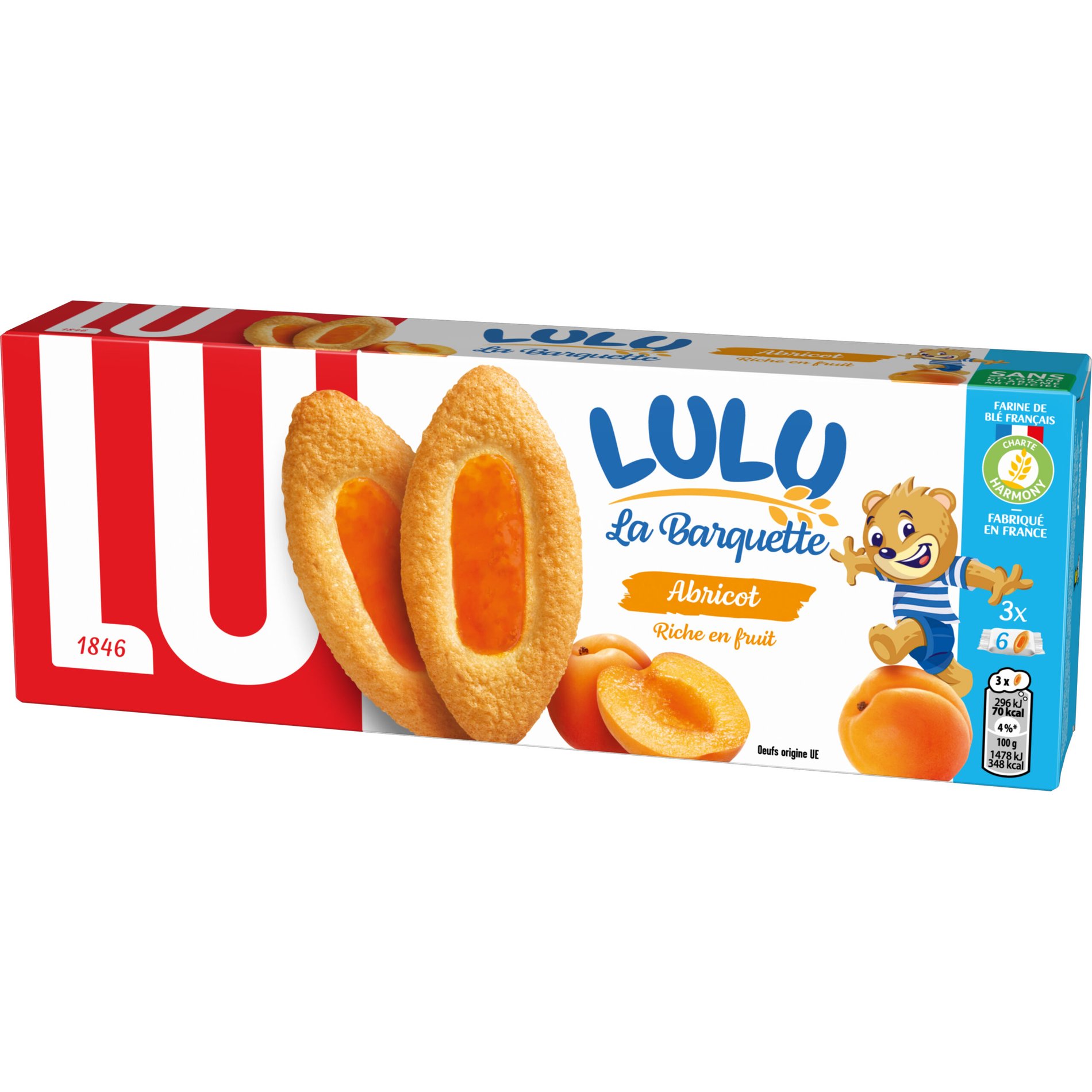 Biscoito Lulu La Barquette Damasco – 120 g – LU - Imagem 2