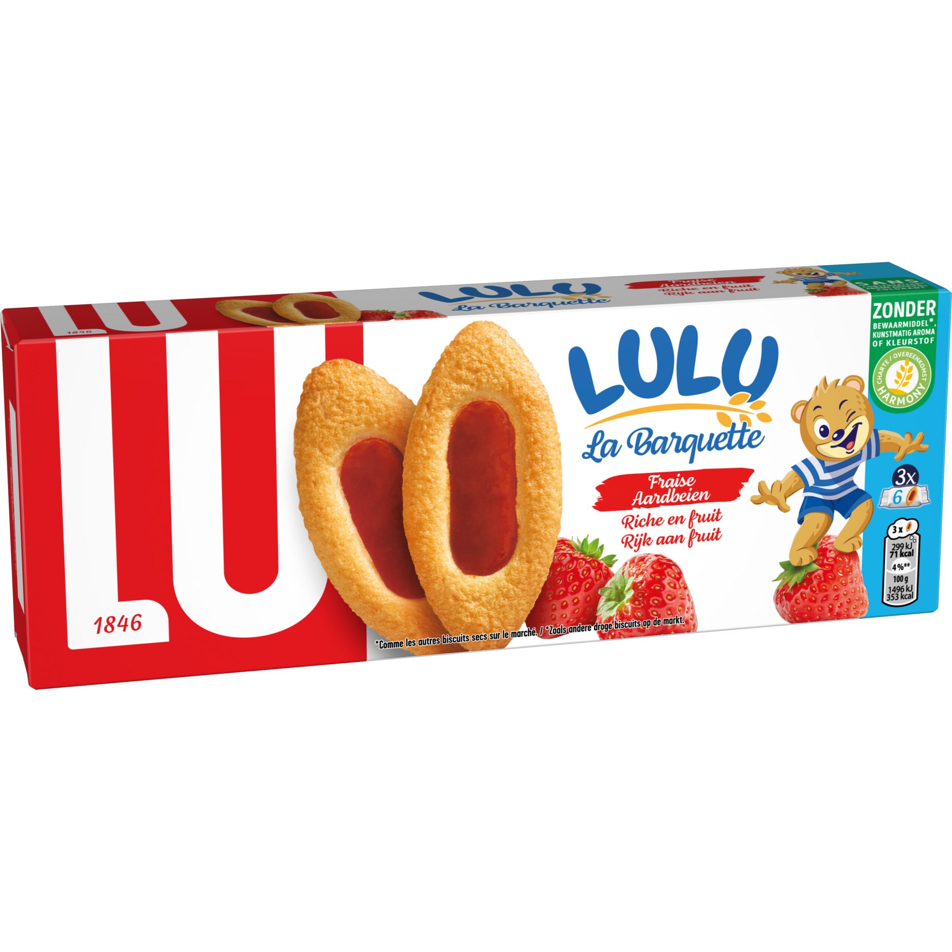 Biscoito Lulu La Barquette Morango – 120 g – LU - Imagem 2