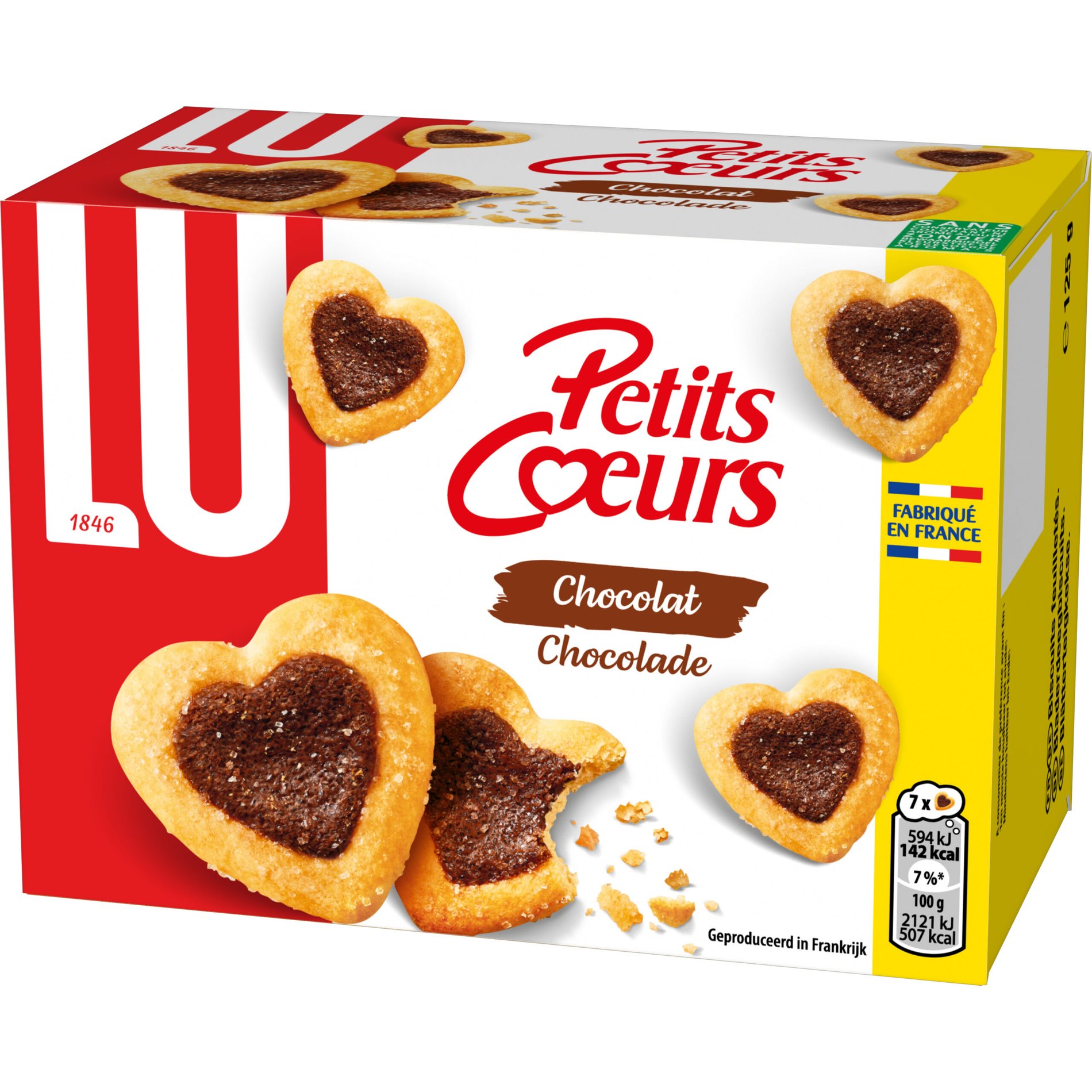 Biscoito Petits Cœurs Chocolate – 125 g – LU - Imagem 3